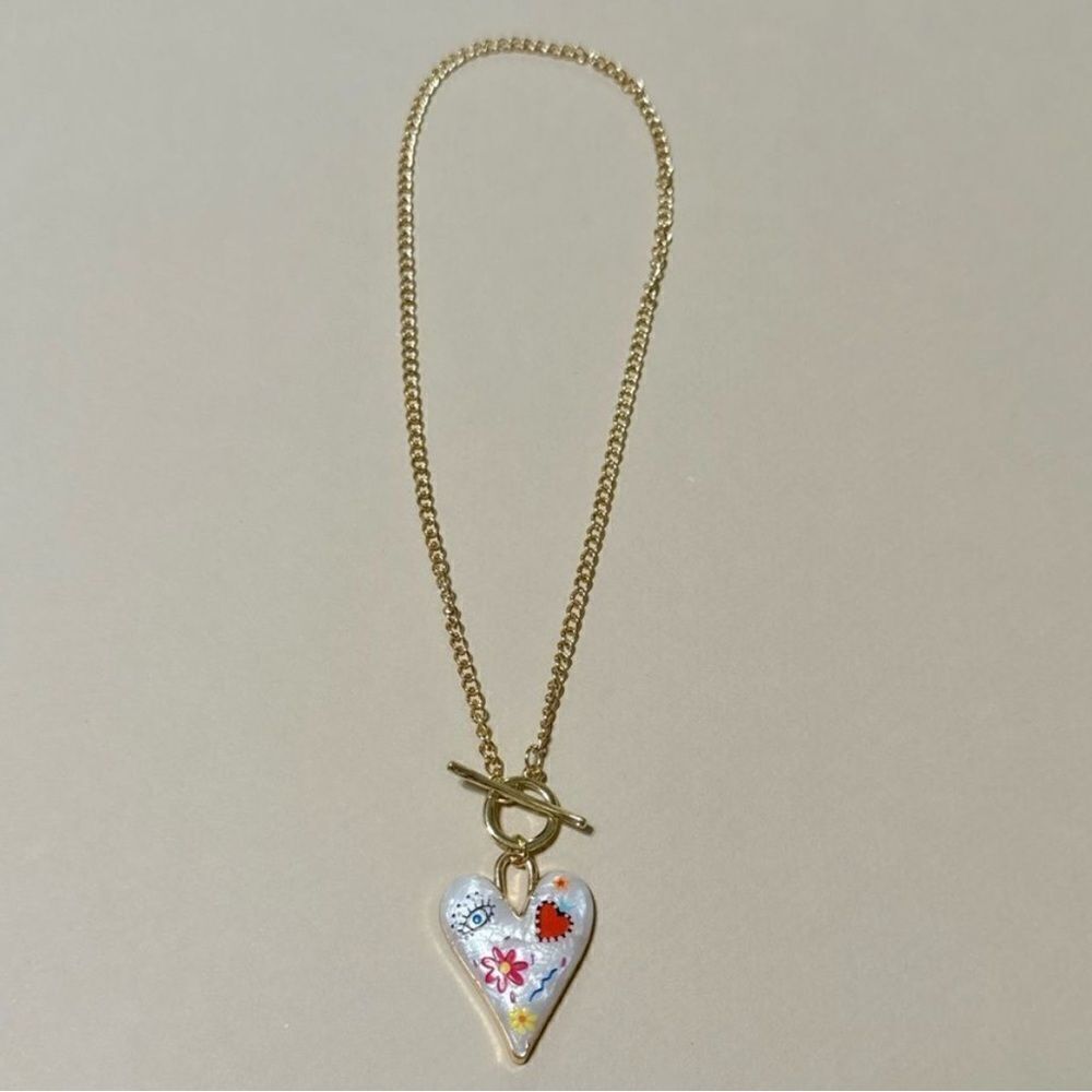 Boho heart necklace #1471